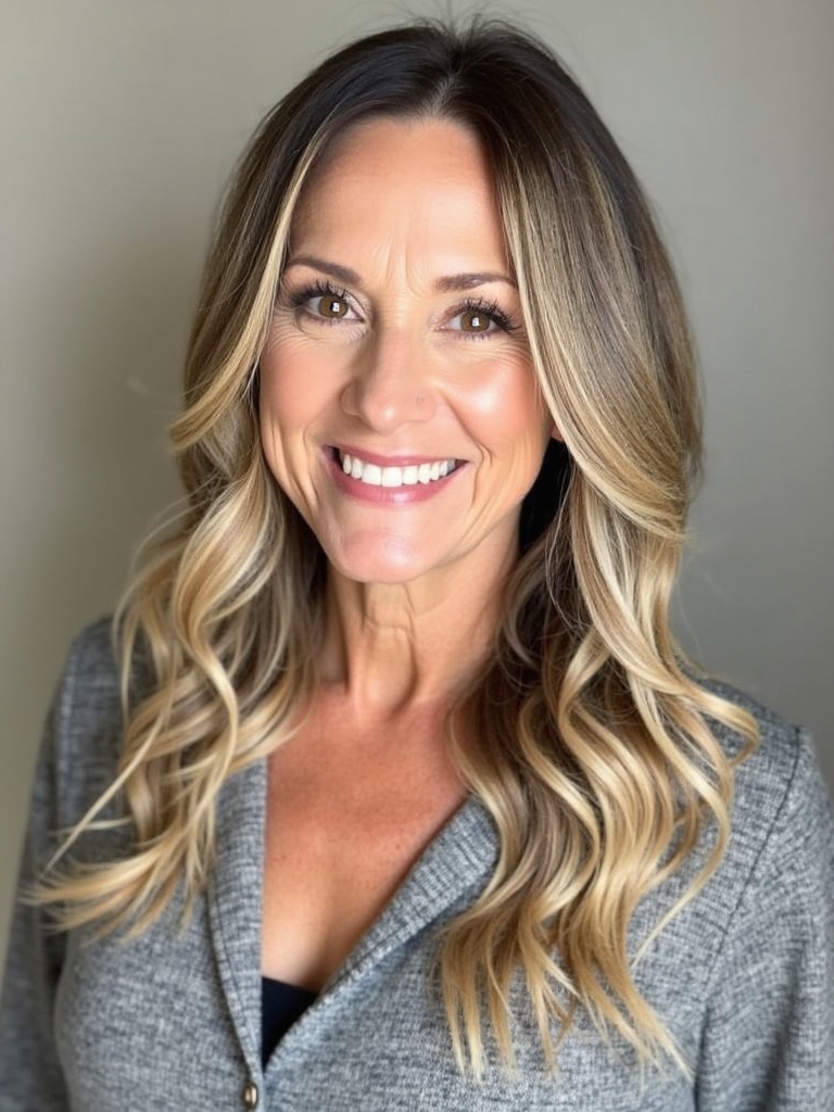 Long Hair for Older Women: Wavy Haircut