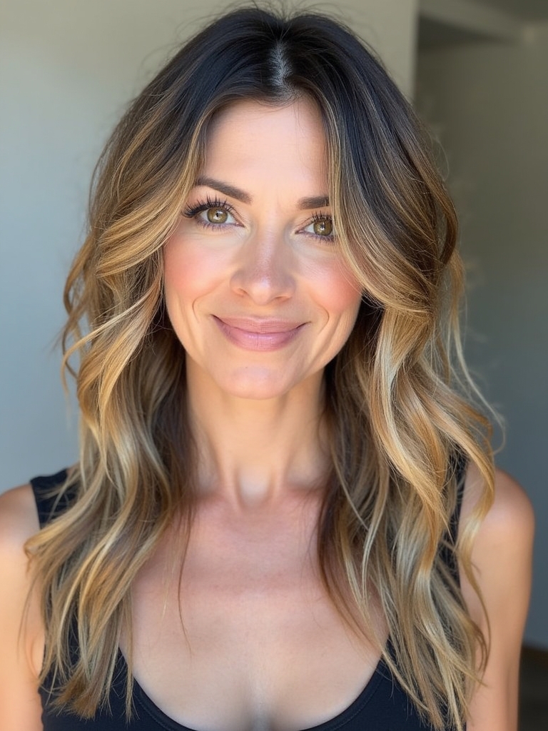 Long Hair for Older Women: Textured Waves with Face-Framing Layers