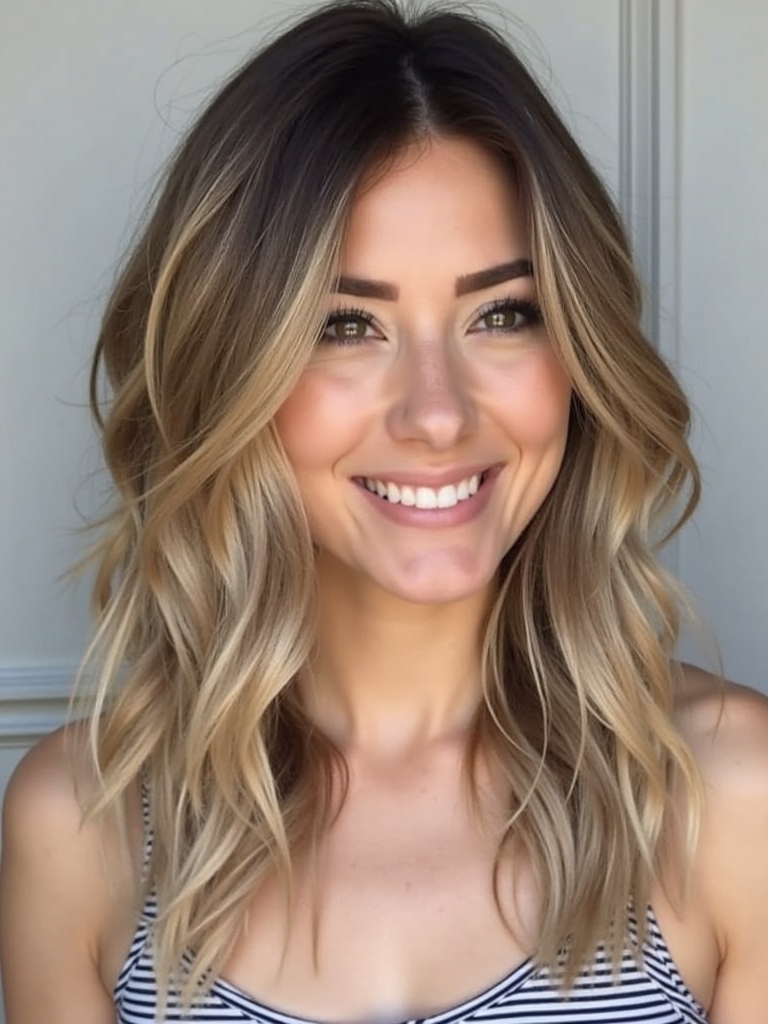 Shoulder Length Hairstyle For Thin Hair Fine: Side-Parted Style with Root Lift