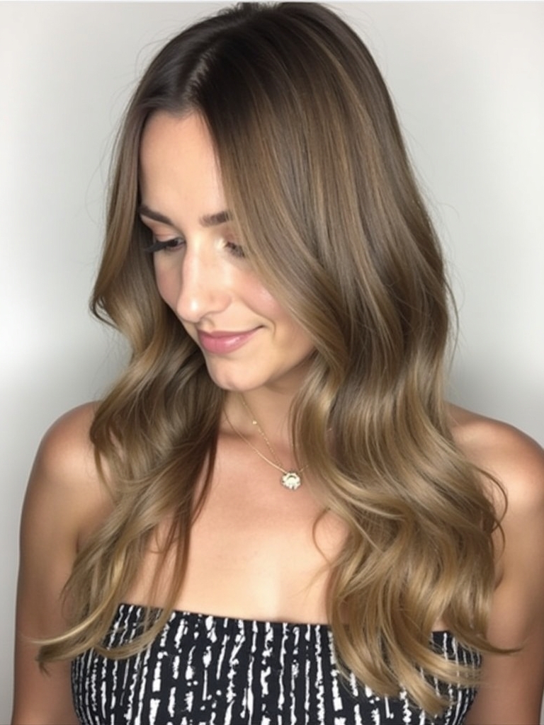 Sleek and Chic Butterfly Cut for Long Hair and Round Faces