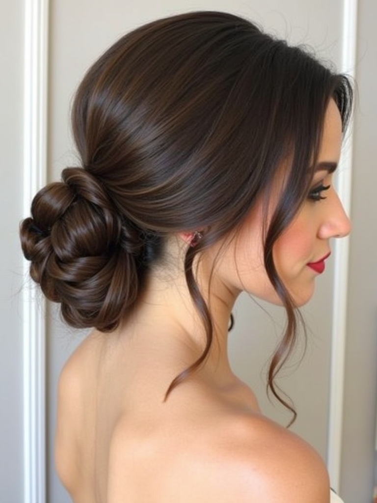 Voluminous Low Bun Prom Hairstyle