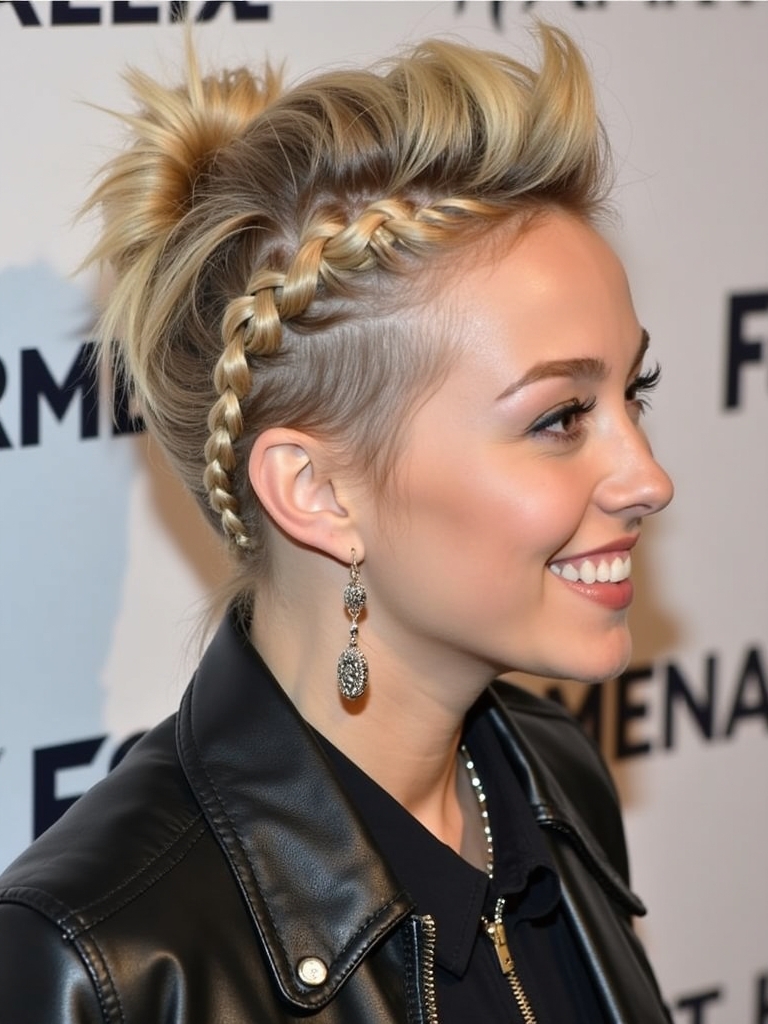 Rock Concert Hairstyles: Faux Hawk Braid