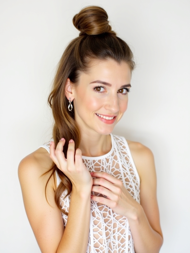 Easy Summer Hairstyle: The Half-Up Top Knot