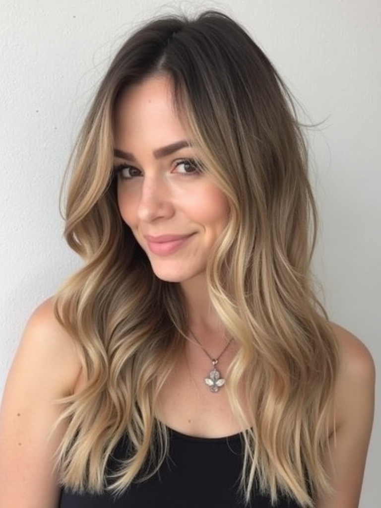 Wavy Butterfly Cut for Long Hair and Round Faces: Effortless Style