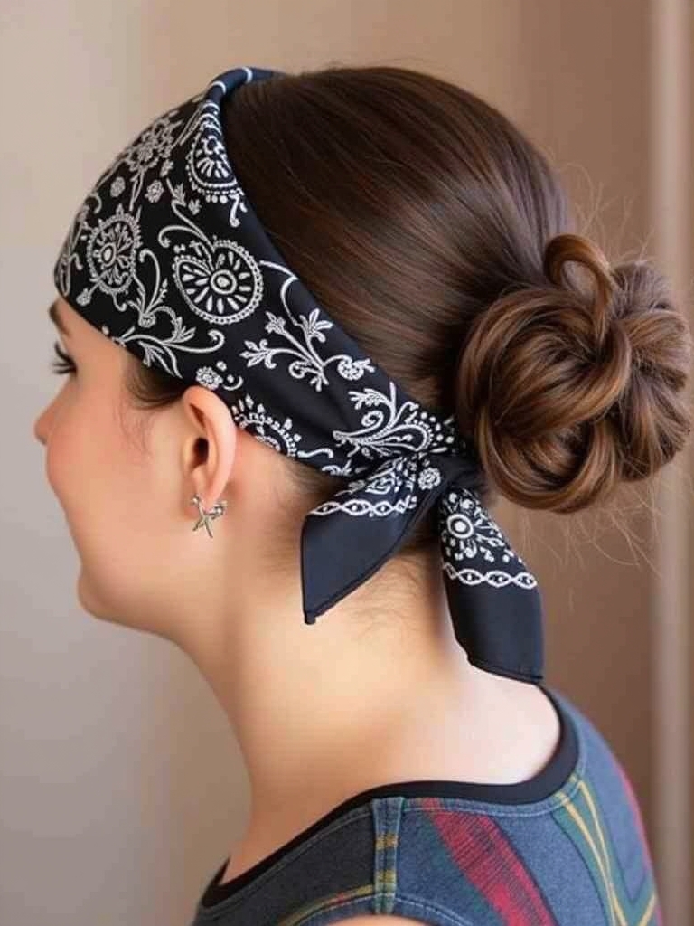 Rock Concert Hairstyles: Bandana Updo