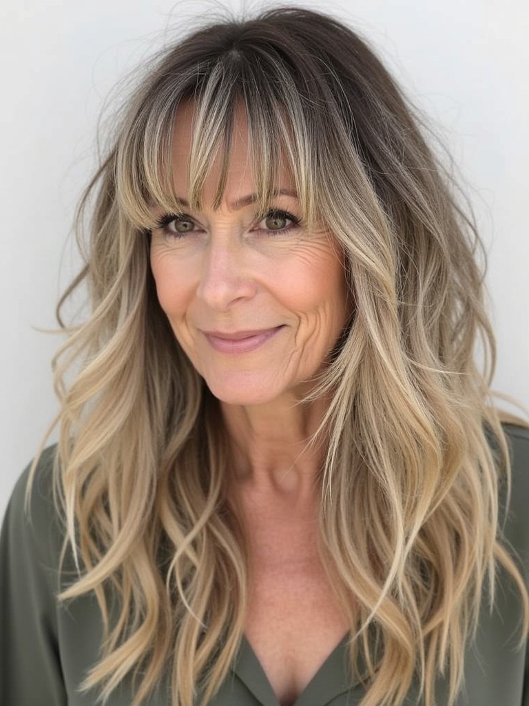 Long Hair for Older Women: Natural Texture with Subtle Layers