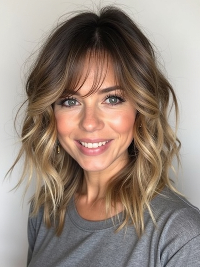 Shoulder Length Hairstyle For Thin Hair Fine: Wispy Layers with Face-Framing Pieces