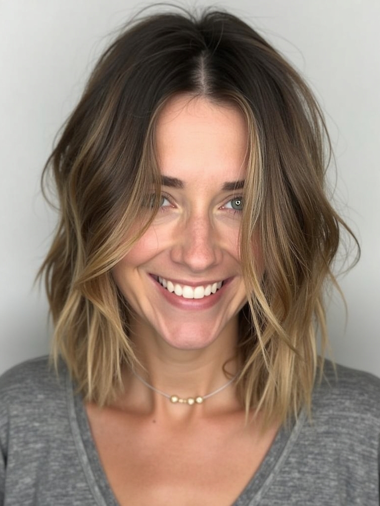 Shoulder Length Hairstyle For Thin Hair Fine: One-Length Cut with Volume at the Roots