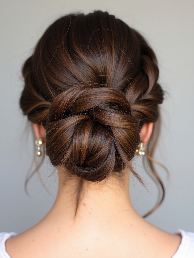 Brunette Summer Hair 2025: Romantic Updo
