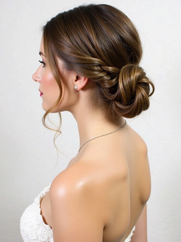 Dutch Braid Low Bun Prom Hairstyle
