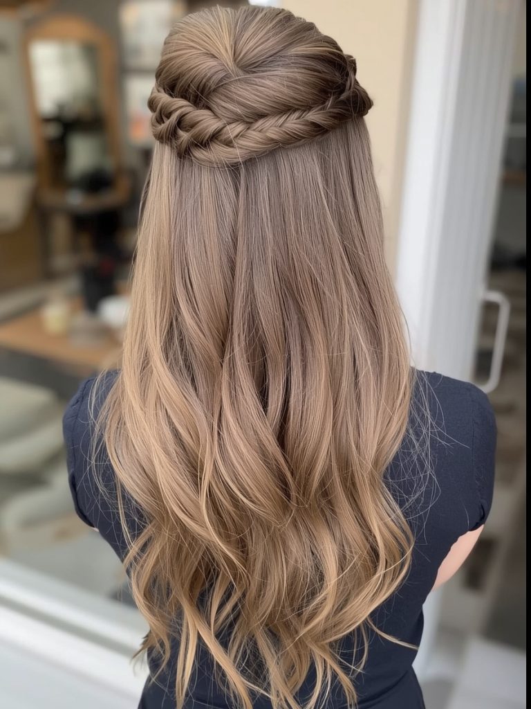 Collarbone Length Hair: Braided Half-Up