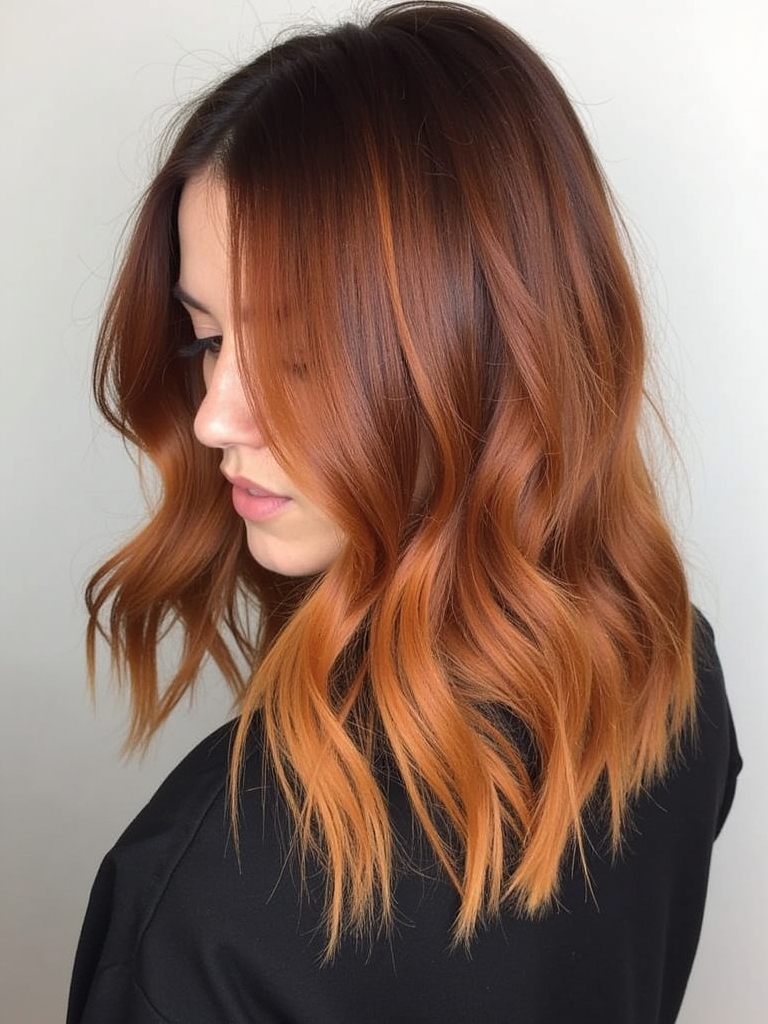 39 Copper Hair Color Ideas: Inverted Copper Ombre