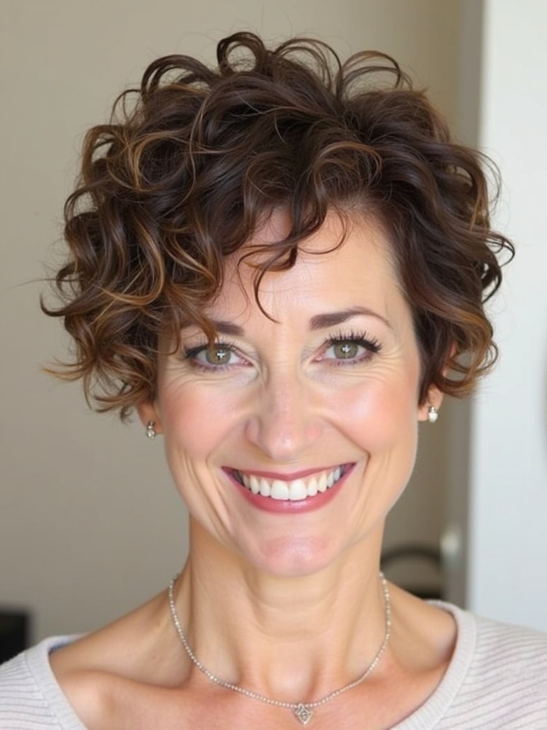 Hairstyles For Thin Hair Fine Over 50: The Curly Pixie
