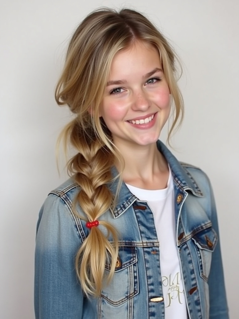 Hairstyles For School: Messy Side Braid
