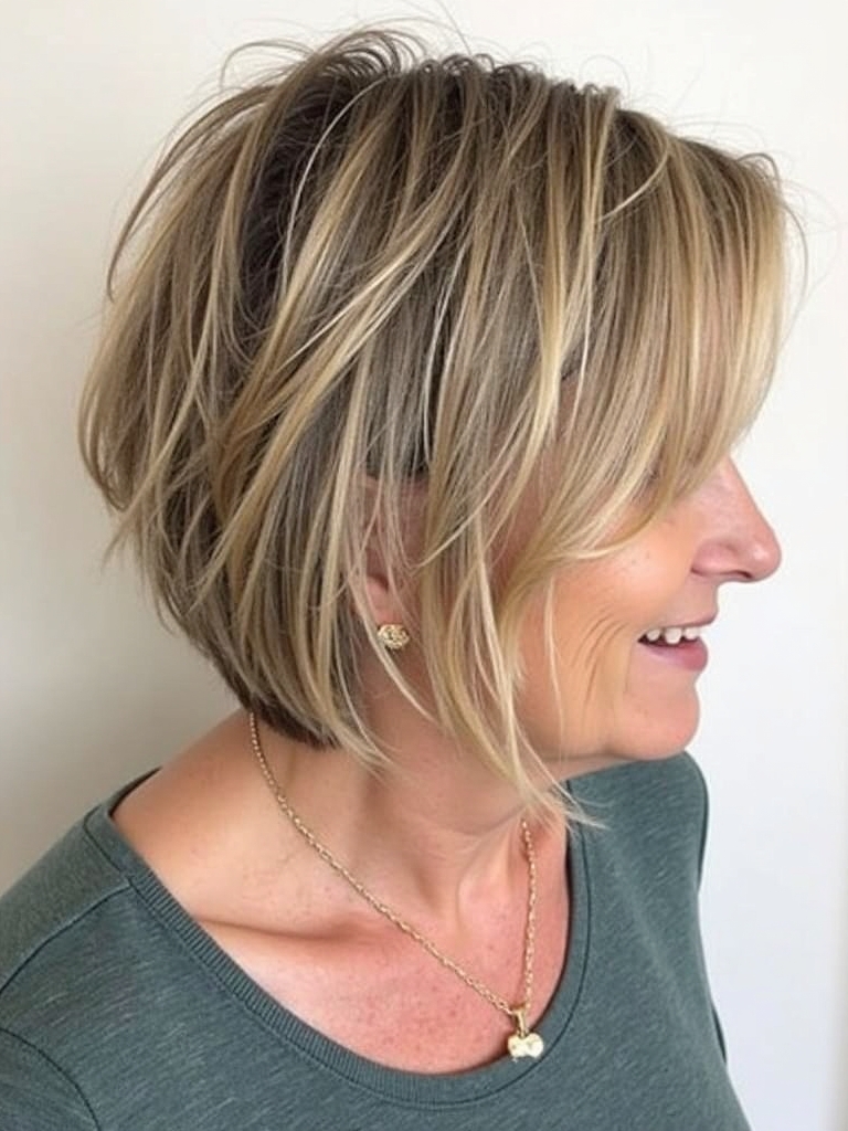 Hairstyles For Thin Hair Fine Over 50: The Texturized Lob