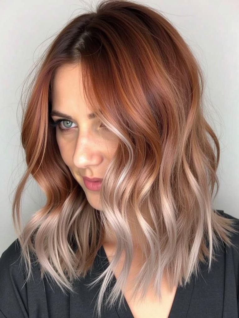 39 Copper Hair Color Ideas: Copper and Silver Streaks