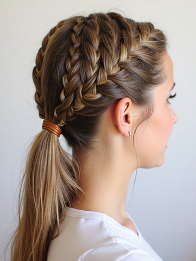 Collarbone Length Hair: Twisted Crown Braid