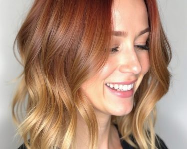 39 Copper Hair Color Ideas: Copper Roots with Blonde Lengths