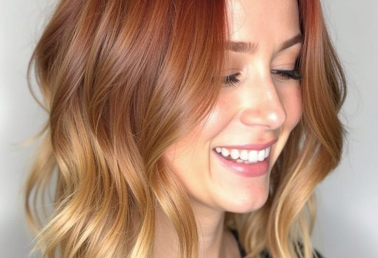 39 Copper Hair Color Ideas: Copper Roots with Blonde Lengths