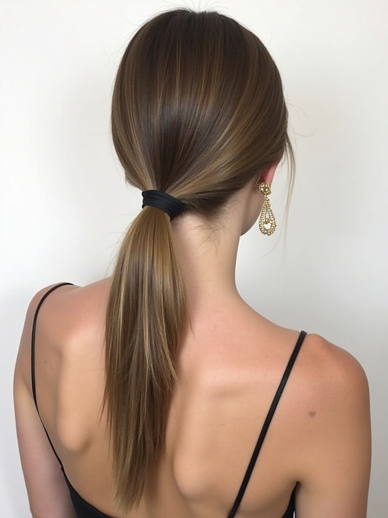 Collarbone Length Hair: Sleek Low Ponytail
