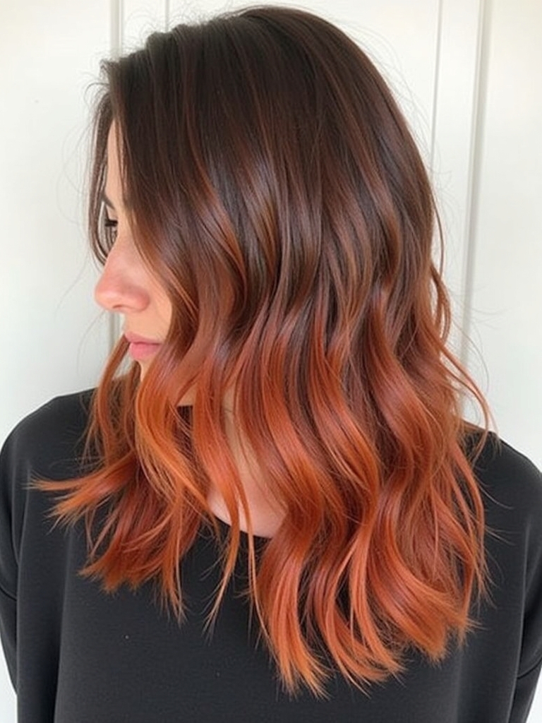 39 Copper Hair Color Ideas: Copper Dip Dye