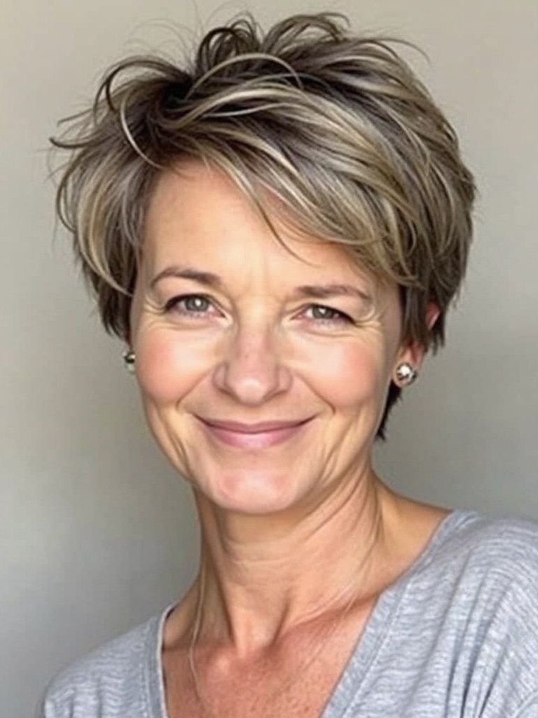 Hairstyles For Thin Hair Fine Over 50: The Messy Pixie