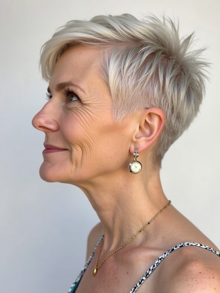 Hairstyles For Thin Hair Fine Over 50: The Asymmetrical Pixie