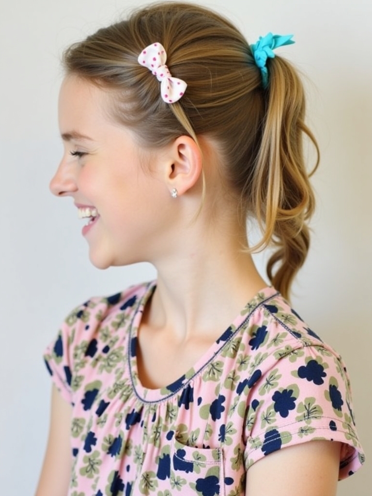 Hairstyles For School: Accessorized Low Ponytail
