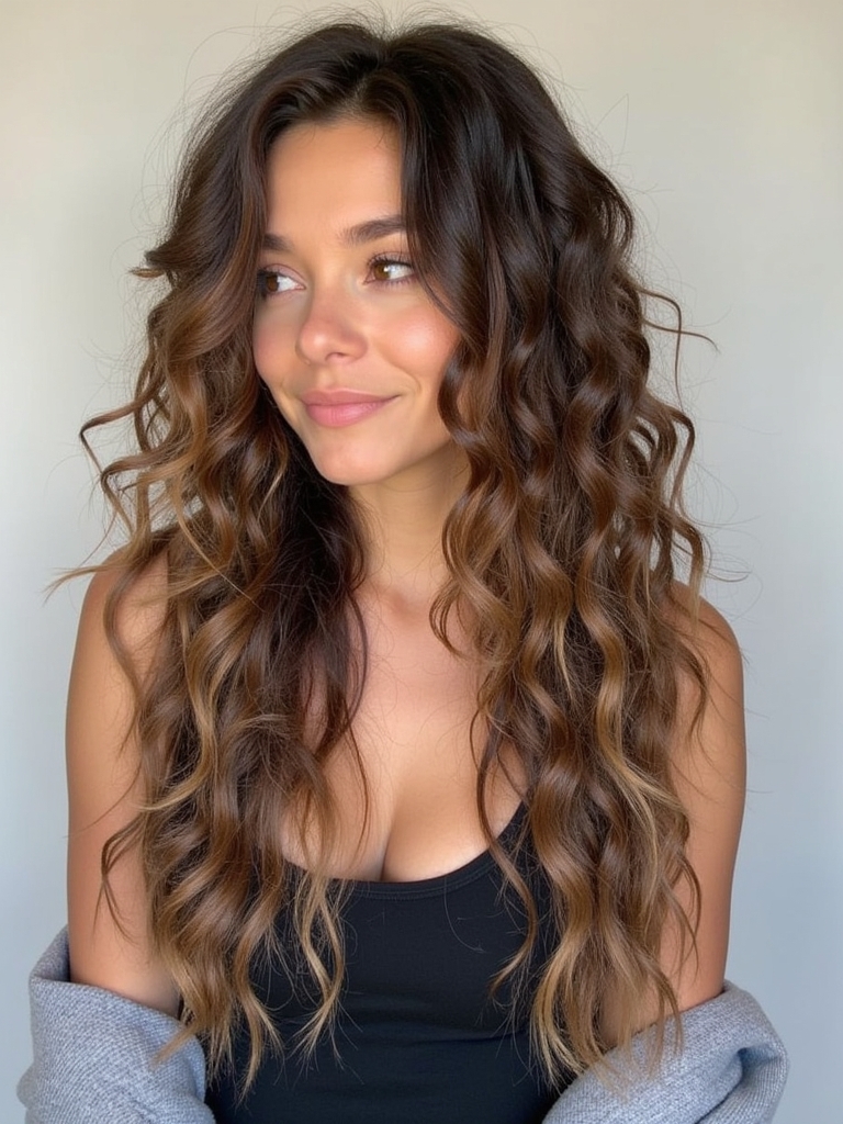 Collarbone Length Hair: Crimped Waves