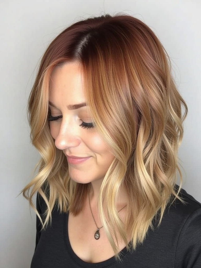 39 Copper Hair Color Ideas: Copper Lowlights on Blonde Hair