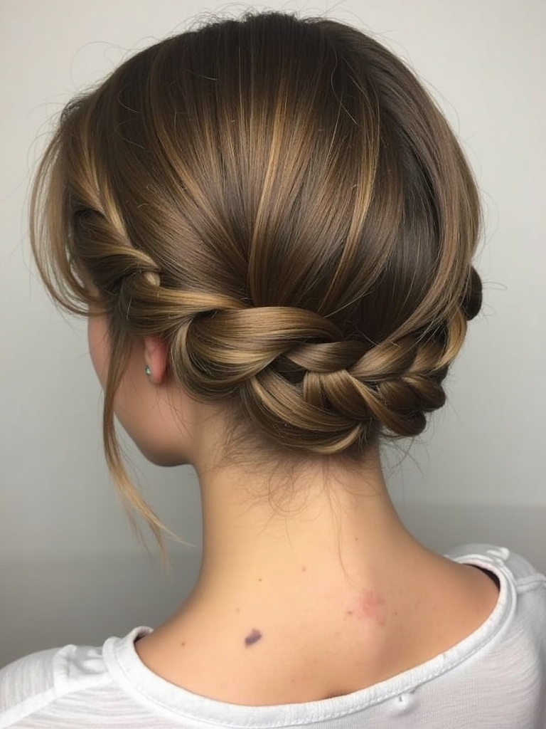 Collarbone Length Hair: Braided Crown