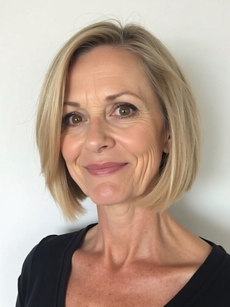 Hairstyles For Thin Hair Fine Over 50: The Angled Bob