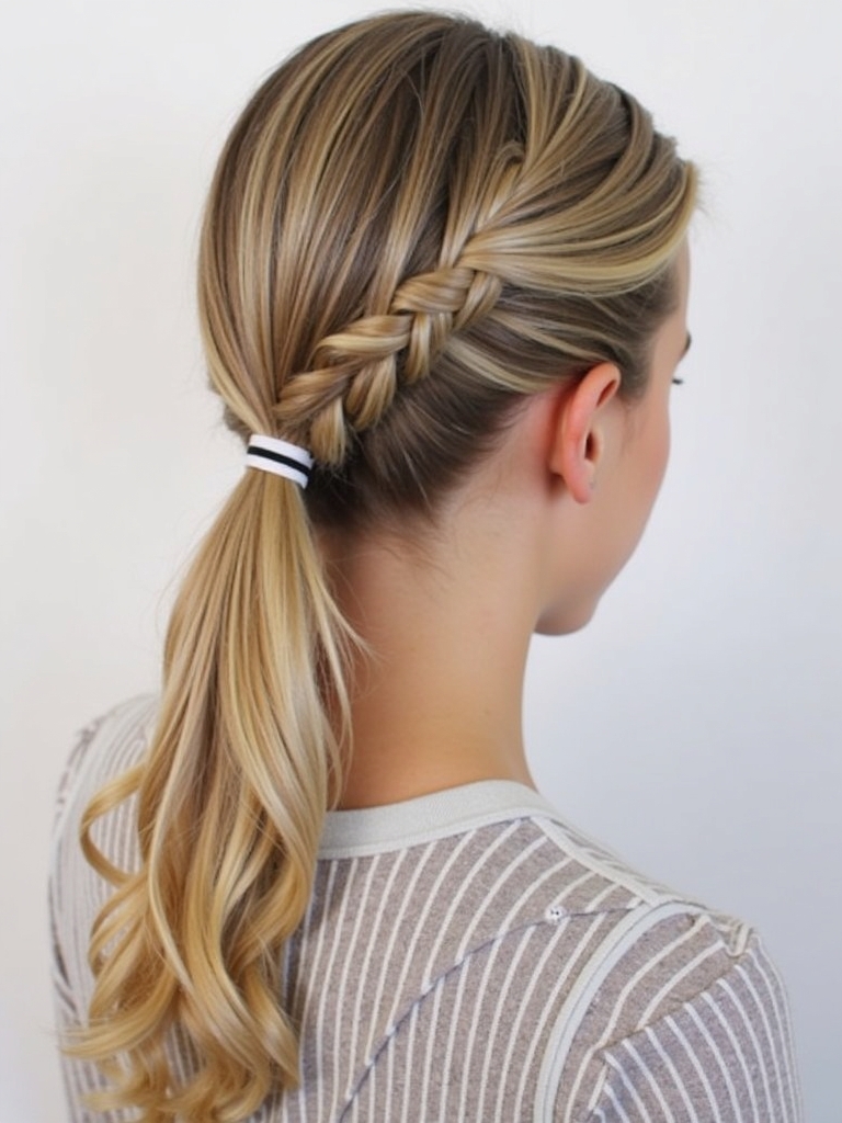 Hairstyles For School: Low Ponytail with a Braid