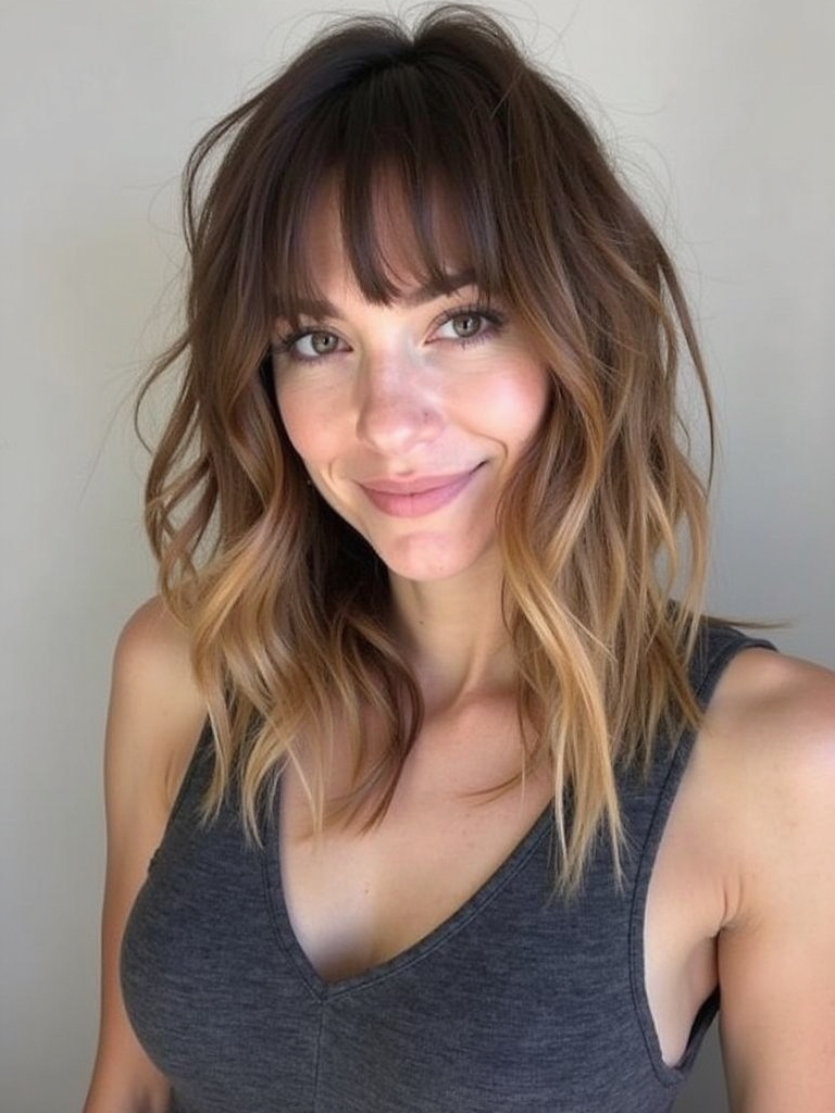 Collarbone Length Hair: Shaggy Layers