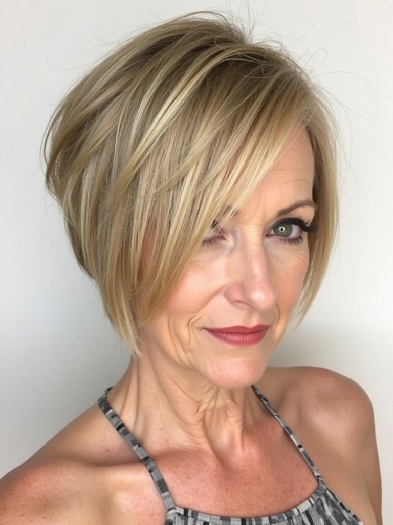 Hairstyles For Thin Hair Fine Over 50: The Graduated Bob