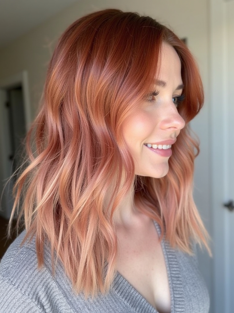 39 Copper Hair Color Ideas: Rose Gold Copper
