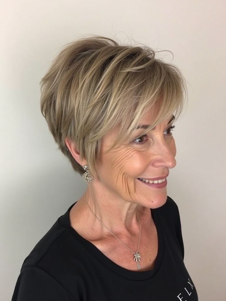 Hairstyles For Thin Hair Fine Over 50: The Chin-Length Bob with Bangs