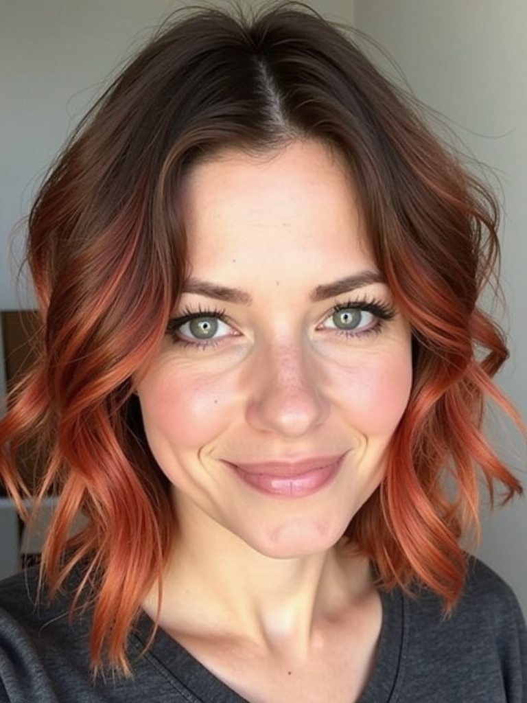 39 Copper Hair Color Ideas: Copper Money Piece