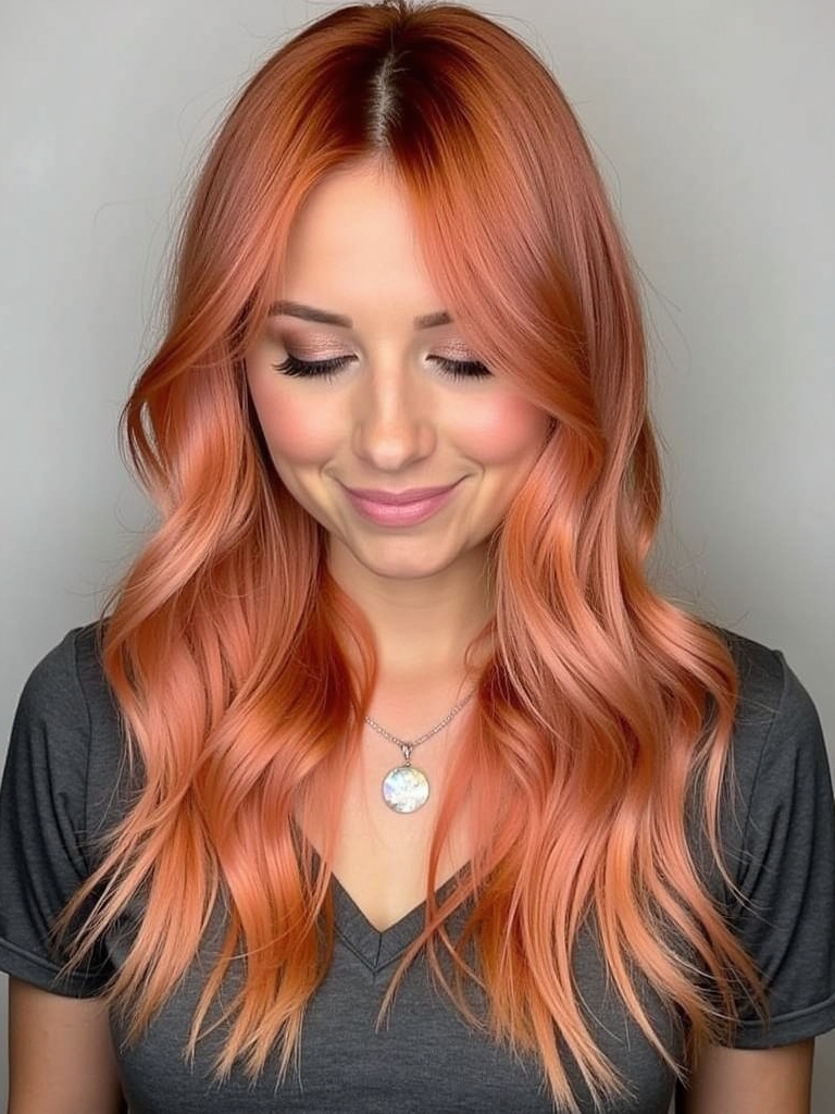 Split Dye Copper Peach: 39 Copper Peach Hair Color Ideas