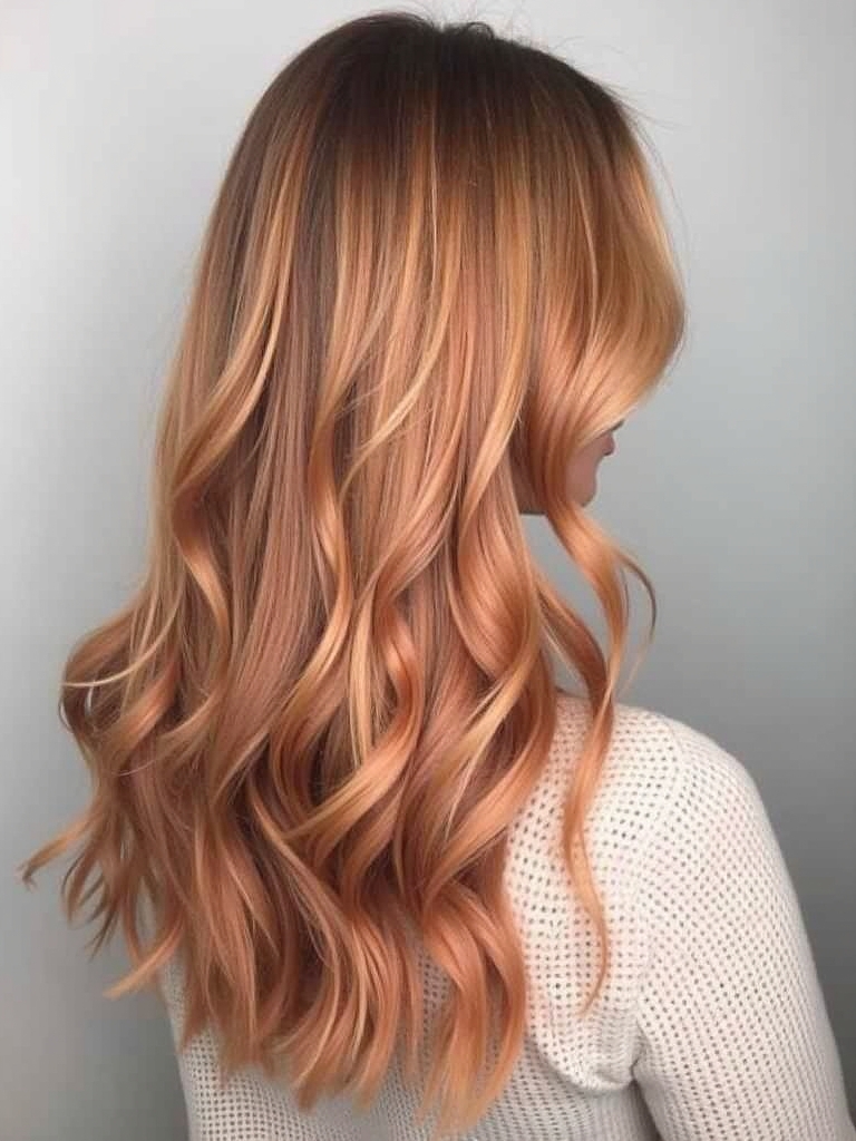 Ribboned Copper Peach: 39 Copper Peach Hair Color Ideas