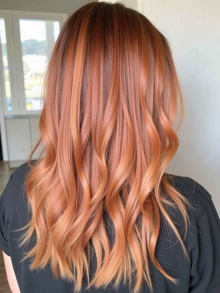 Copper Peach Money Piece: 39 Copper Peach Hair Color Ideas