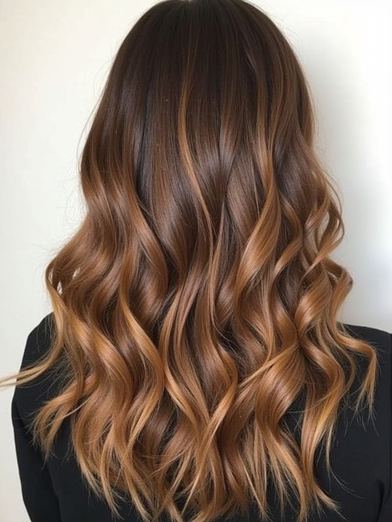 Dark Caramel Balayage: Bronzed Caramel