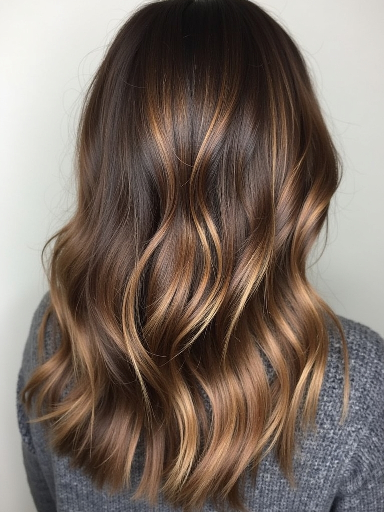 Fall Brown Hair: Deep Brunette with Caramel Face Frame