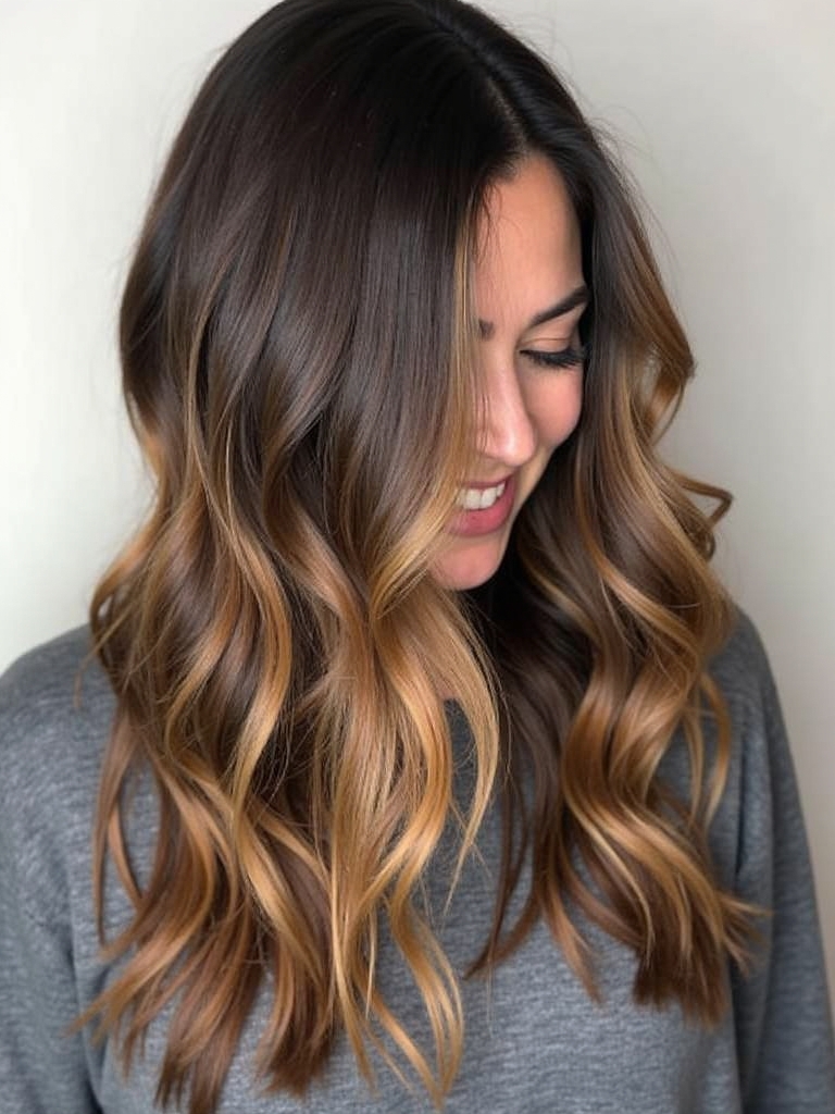 Dark Caramel Balayage: Toffee Touch