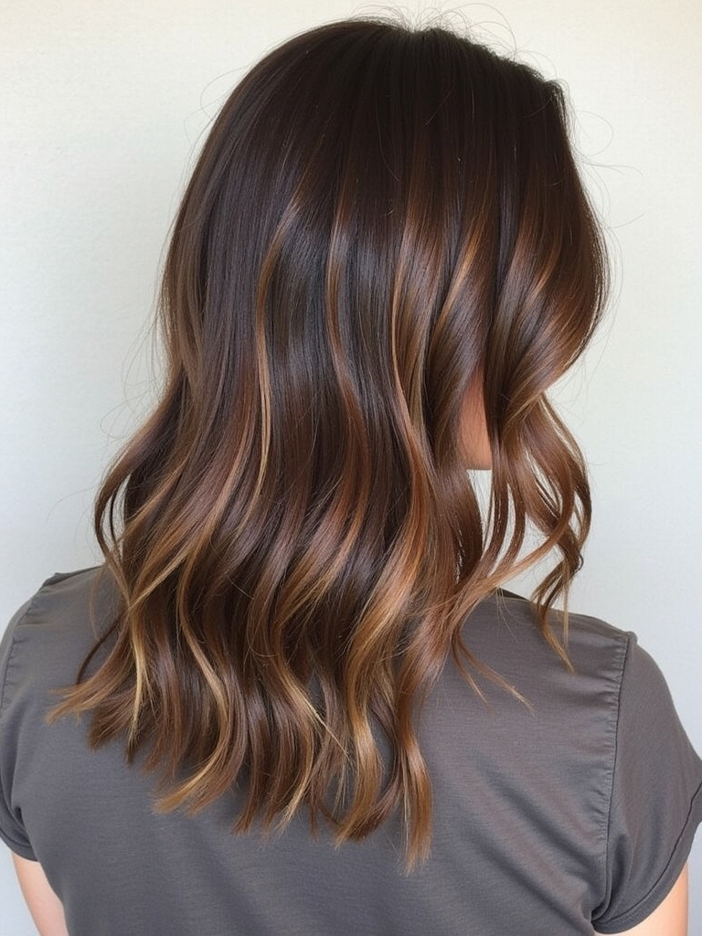 Dark Caramel Balayage: Ginger Spice