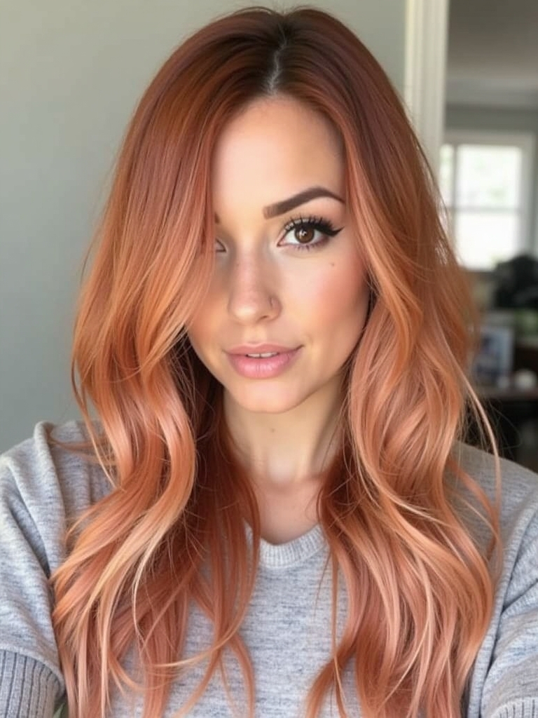 Copper Peach Ombre: 39 Copper Peach Hair Color Ideas