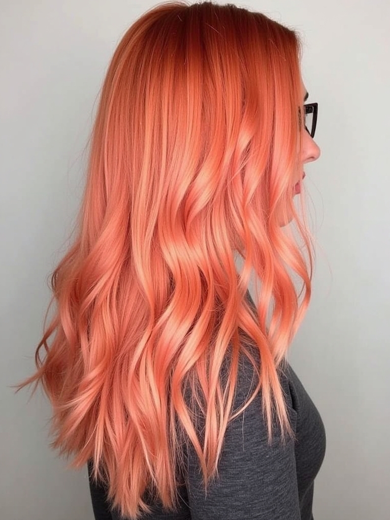 Copper Peach with Face-Framing Highlights: 39 Copper Peach Hair Color Ideas