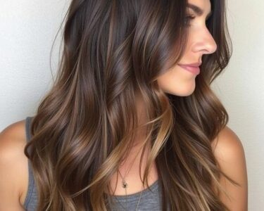 Dark Caramel Balayage: Walnut and Caramel