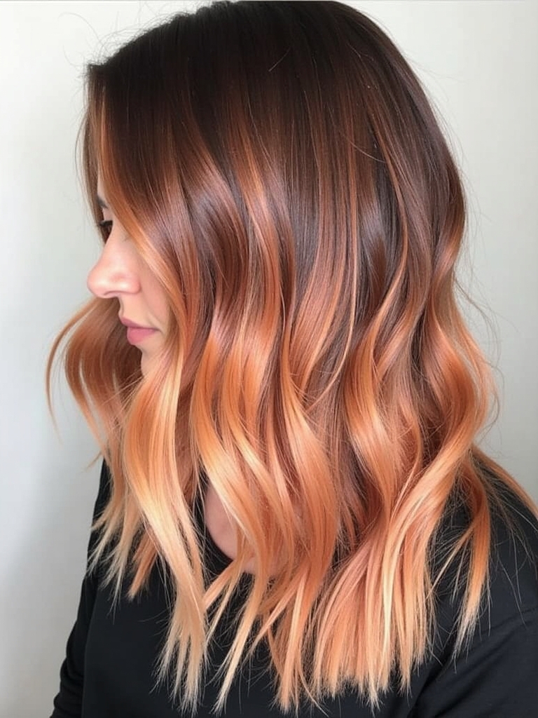 Copper Peach Shag: 39 Copper Peach Hair Color Ideas