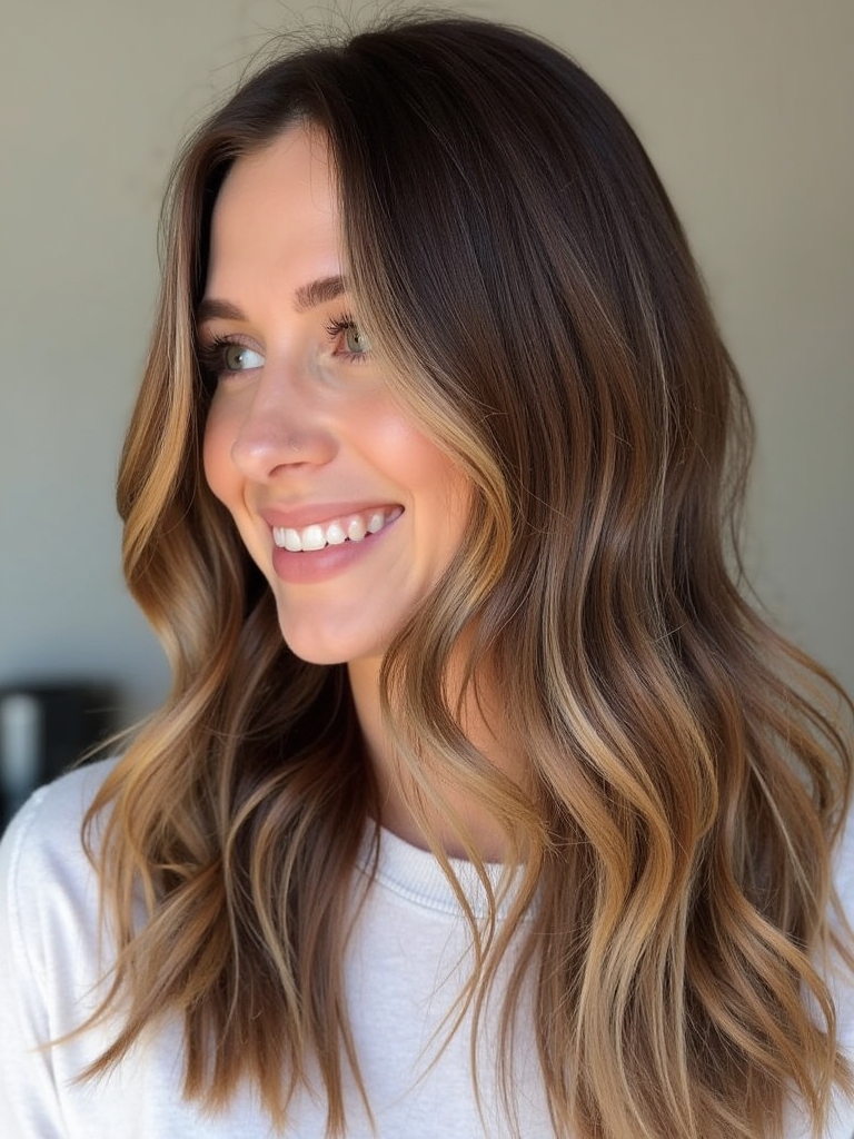 Fall Brown Hair: Auburn Highlights